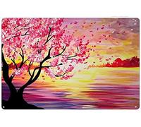 WZVZGZ Cherry Tree Antique Tin Sign Bar Poster Metal Wall Art Vintage Tin Sign Metal Tin Sign Plaque Suitable for Man Woman Home Club Garage Kitchen Bar Country Cottage Restaurant 5.5x8 Inch