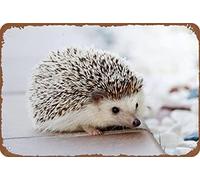 WZVZGZ Cute Little Hedgehog Antique Tin Sign Bar Poster Metal Wall Plate Vintage Tin Sign Wall Art Advertising Metal Tin Sign Home Decor Garage Kitchen Bar Restaurant5.5x8inch