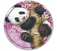 WZVZGZ Metal Round Tin Panda Antique Tin Sign Bar Poster Metal Wall Plate Vintage Tin Sign Wall Art Retro Advertising Metal Tin Sign Home Decor Garage Kitchen Bar Restaurant12x12inch