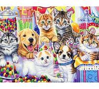 WZVZGZ Metal Sign Cute Cats and Dogs Big Collection Plaque Metal Vintage Bar Tin Signs Wall Decoration Bar Club Retro Metal Poster Iron Painting Cafe Home Garden Farm 5.5x8 Inch