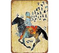 WZVZGZ Metal Sign-I Go to Close My Heart When The Horse Enters The Forest -Retro Metal Tin Signs Vintage Aluminum Sign for Home Coffee Wall Decor 5.5x8 Inch Vintage Rusty