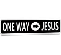 WZVZGZ One Way to Jesus Tin Metal Sign Vintage Sign Metal Plaque Bar Pub Poster Wall Decoration Antique Metal Aluminum Sign 16" X 4"