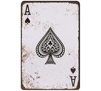 WZVZGZ Poker The Ace of Spade Metal Tin Sign Vintage Tin Sign for Home Wall Art Plaque Garage Man Cave Bar Club Cafe Poster 5.5x8 Inch