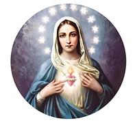 WZVZGZ Round Tinplate Signs, Wall Art Posters, Motivational Signs, Faith Series/Catholic,Our Lady Poster, Round Tin Sign Posters, Bar Wall Decor, Home Decor, Tin Sign Wall Art 6x6 Inch