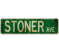 WZVZGZ Stoner Avenue Street Wall Art Tin Sign Painting Wall Hangings Room Art Decor Retro Art Home Bar Home Decoration Garage Sign Tin Sign 4x16 Inch