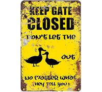 WZVZGZ Vintage Metal Tin Sign Funny Vintage Retro Metal Tin Sign Pin Up Metal Duck Decor Don't Let The Out No Mattee What They Tell You Farm Duck Wall Decor 5.5x8 Inch