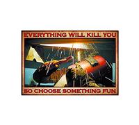 WZVZGZ Vintage Metal Tin Sign Welding Staff Poster,Everything Will Kill You, so Choose Some Interesting Things Pub,Club,Bar,Restaurant,Coffee bar, Vintage Art Wall Poster Plaque Decor 8x12 Inch