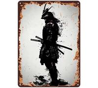 WZVZGZ Vintage Wall Poster Metal Plaque,Samurai Japanese Bushido Poster Warrior Wall Home Decor,Vintage Metal Tin Sign for Men Women,Wall Decor for Bars,Restaurants,Cafes Pubs,8x12 Inch