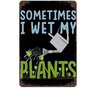 WZVZGZ Wall Hanging Plaque Metal Tin Garden Plant Metal Sign,Sometimes I Wet My Plant,Farmhouse Sign Country Farm Kitchen Wall Home Garden Decor Art Signs Garage Decoration 5.5x8 Inch