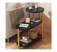 WZWTYSM Sofa side table Modern 3 Tier Black Faux Marble End Table for Small Spaces Stylish Side Table with Metal Frame Ideal for Sofa Bedside Nightstand or Coffee Table