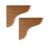 WZWZEN Right Angle Solid Wood Bracket, Brackets For Shelves Heavy Duty, Solid Wall Mounted Wooden Shelf Bracket, Farmhouse Furniture Decorations Hardware Included(Red Oak color,13.5x13.5cm)