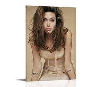 WZXGYM Angelina JolieDecorative Poster Waterproof Oil Painting Cloth Modern Art Home Furnishings Bedrooms Offices Walls Excellent Gift Items08x12inch(20x30cm) Frame-style