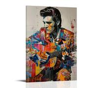 WZXGYM Elvis PresleyDecorative Poster Waterproof Oil Painting Cloth Modern Art Home Furnishings Bedrooms Offices Walls Excellent Gift Items24x36inch(60x90cm) Frame-style