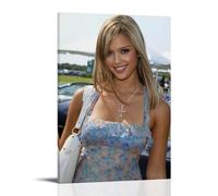 WZXGYM Jessica Alba Decorative Poster Waterproof Oil Painting Cloth Modern Art Home Furnishings Bedrooms Offices Walls Excellent Gift Items 08x12inch(20x30cm) Frame-style
