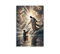 WZXGYM Jesus Christ Decorative Poster Waterproof Oil Painting Cloth Modern Art Home Furnishings Bedrooms Offices Walls Excellent Gift Items 08x12inch(20x30cm) Unframe-style