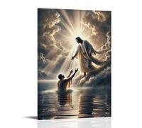 WZXGYM Jesus Christ Decorative Poster Waterproof Oil Painting Cloth Modern Art Home Furnishings Bedrooms Offices Walls Excellent Gift Items 16x24inch(40x60cm) Frame-style