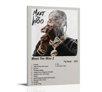 WZXGYM Pop Smoke Meet The Woo 2Decorative Poster Waterproof Oil Painting Cloth Modern Art Home Furnishings Bedrooms Offices Walls Excellent Gift Items16x24inch(40x60cm) Frame-style