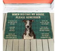 WZXKR Doormat 3D Please Remember Whippet House Rules Non Slip Door Floor Mats Decor Porch Entrance Door Mat Indoor Door Mat - Green, Animal Print, 40x60cm (16x24 inch)
