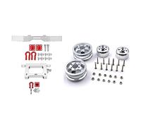 Wzxksoac 1 Set Upgrade Shock-Proof Wheel Hub Rim & 1 Set Truck Upgrade Parts Metal Front Rear Bumper for