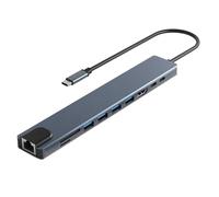 Wzxksoac 10 in 1 USB C HUB 4K30Hz Docking Station Type C to HDTV-Compatible RJ45 Ethernet PD100W