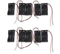 Wzxksoac 10 Pcs 2 x 1.5V AA Battery Holder Case Box Black W Wire Leads