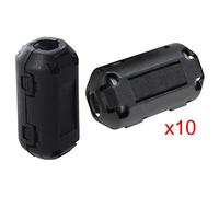 Wzxksoac 10 Pcs Movable 7mm Inner Diameter Black Ferrite Core Ring Cable Clip with 10Pcs Clip on Clamp RFI EMC Noise Filters