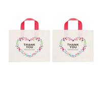 Wzxksoac 100 Pcs Thank You Plastic Merchandise Shopping Bags, Bags,Retail Bags,Gift Bags Party Supply(33X25X6CM)