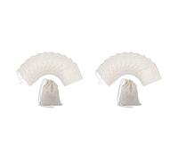 Wzxksoac 100 Pieces Drawstring Cotton Bags Muslin Bags,Tea Brew Bags (4 x 3 Inches)