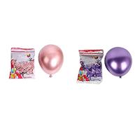 Wzxksoac 100Pcs 10Inch Metallic Latex Balloons Thick Chrome Glossy Metal Pearl Balloon Globos for Party Decor,Rose Gold &