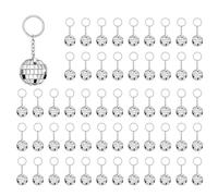 Wzxksoac 100Pcs Mini Disco Ball Keychain, Mirror Disco Ball Bulk Keyring Party Favors for 70s 80s Disco Party Supplies