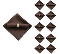 Wzxksoac 10Pcs 48X48cm Polyester Cloth Napkins for Restaurant Wedding Banquet, Dark Coffee