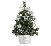 Wzxksoac 10PCS Decor Small Christmas Tree Fibre Optic Ornaments for Office Indoor Reusable Xmas Tree (Silver)
