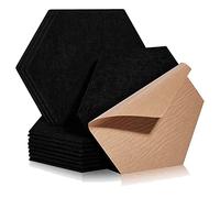 Wzxksoac 12 Pack, 14 X 12 X 0.4 Inches Acoustic Panels Sound Proof Padding for Offices (Black)