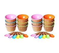 Wzxksoac 12Pcs Ice Cream Bowl Set Ice Cream Spoon Bowl Tableware Set Children Cartoon Bowl