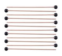 Wzxksoac 12Pcs Soft Rubber Head Sticks Wood Handle Bell Mallets for Glockenspiel Xylophone Bell Music Instruments Parts Black
