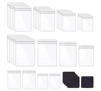 Wzxksoac 190Pcs 5 Sizes Clear PVC Jewelry Bag Self Seal Plastic Zipper Bag with Anti Tarnish Paper Tabs Strips Assortment Kit
