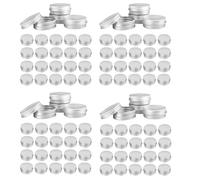 Wzxksoac 192 Pcs 1 Oz Tins Silver Aluminum Tins Cans Screw Top Round Aluminum Tins Cans with Screw Lid Screw Lid Containers
