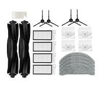 Wzxksoac 19Pcs Accessories Kit for Eve Plus Main Side Brush Washable HEPA Filter Mop Cloth Dust Bag Vacuum Cleaner Parts