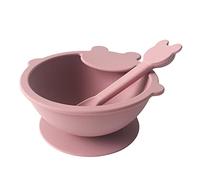 Wzxksoac 1Set Food Baby Feeding Set First Stage Feed Silicone Plate Children Silicone Plate with Spoon H