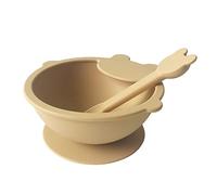 Wzxksoac 1Set Food Baby Feeding Set Silicone Suction Bowls First Stage Feed Silicone Plate Children Silicone Plate with Spoon G