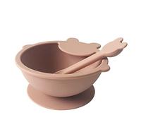 Wzxksoac 1Set Food Baby Feeding Set Silicone Suction Bowls First Stage Feed Silicone Plate with Spoon D