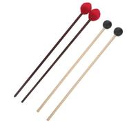 Wzxksoac 2 Pairs Keyboard Marimba Mallets Wood Handle Rubber Bell Mallets Hard Yarn Head Keyboard Marimba Mallets Glockenspiel