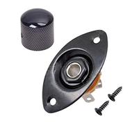 Wzxksoac 2 Pcs Guitar Accessories: 1 Pcs Volume Tone Control Knob & 1 Pcs Oval Indented Guitar Jack Plate Socket