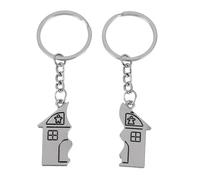 Wzxksoac 2 Pcs House Shape Magnetic Keychain Key Ring for Lovers