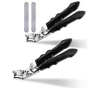 Wzxksoac 2 Set Nail Clippers for Seniors,Toe Nail Clipper, Clipmaster Pro Toenail Clippers,Proclip Wide Jaw Opening Nail Clippers