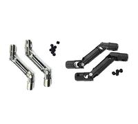 Wzxksoac 2 Set Upgrade Metal Driving Shaft for 1/16 RC Car Parts Crawlers Truck,Black & Silver
