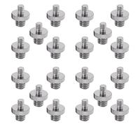 Wzxksoac 20 Pieces 1/4 Inch Male to 1/4 Inch Male Metal Threaded Screw Adapter Tripod Screw Converter for DSLR Camera,Tripod