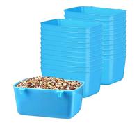 Wzxksoac 20 Pieces Cage Cups Waterer Cups 18 Oz Pigeon Feeder Plastic Bird Cage Cups Hanging Bunny Feeder Blue Easy to Use