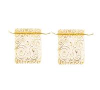 Wzxksoac 200pcs Champagne Eyelash Organza Drawstring Pouches Jewelry Party Wedding Favor Gift Bags 3.5 inchx4.3 inch