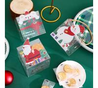 Wzxksoac 20PCS Christmas PVC Square Clear Candy Gift Box Gifts Packaging Box New Year Merry Christmas Decor Navidad Supplies